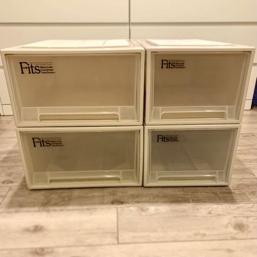 Fits フィッツ 衣装ケース 収納ケース　4個セット　カプチーノ