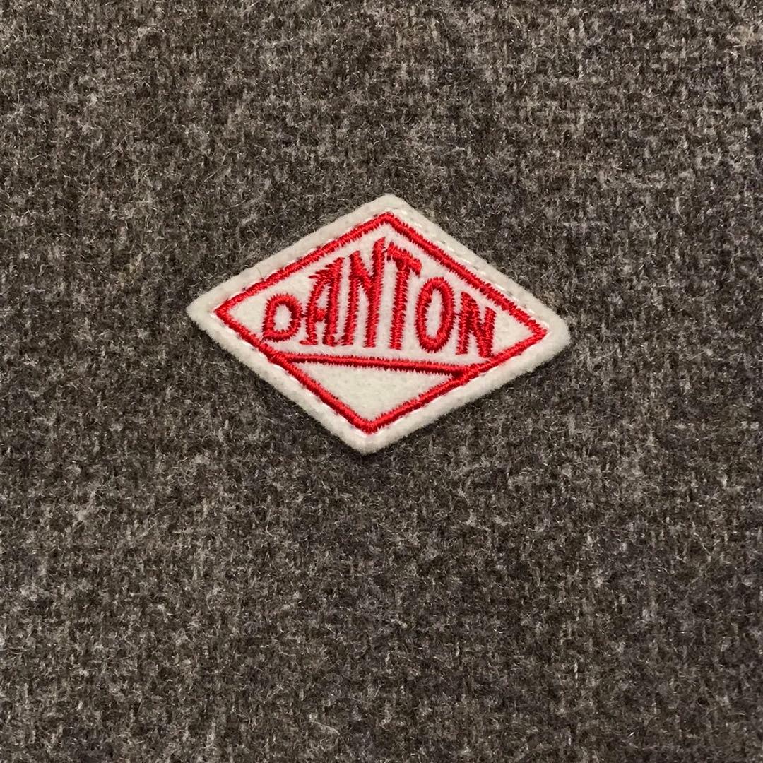 DANTON ダントン　ウールカラーレスジャケット　ワッペンロゴ　ベージュ　36