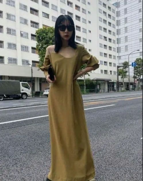 ワンピース meri Vintage LAKE CURVE TRICOT RIBDRESS