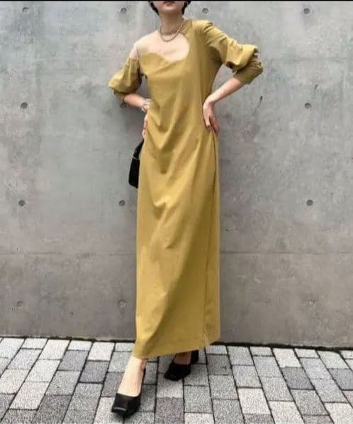 ワンピース meri Vintage LAKE CURVE TRICOT RIBDRESS