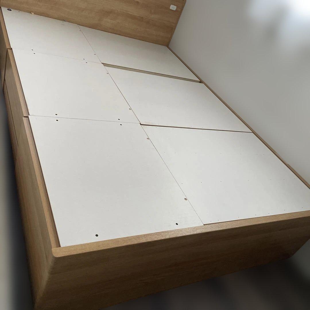 ニトリ　ジオチェスト　収納付き　木製ダブルベッドフレーム　コンセント付き