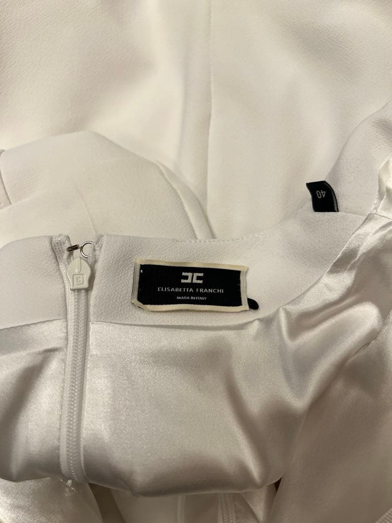 ELISABETTA FRANCHI ロゴ スタッズ クルーネック ミニドレス