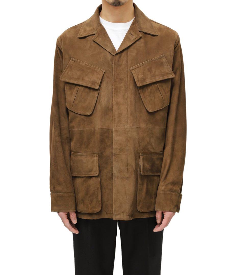 チンクワンタスエードファティーグジャケットブラウンサイズ50