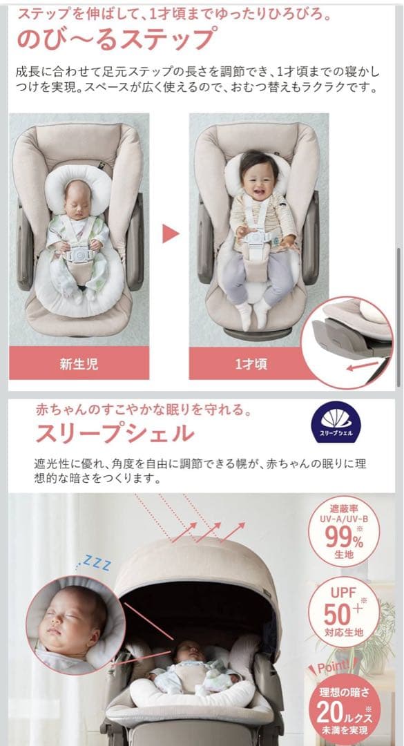 【美品✨】コンビ ネムリラ AUTO SWING スリープシェル EG+