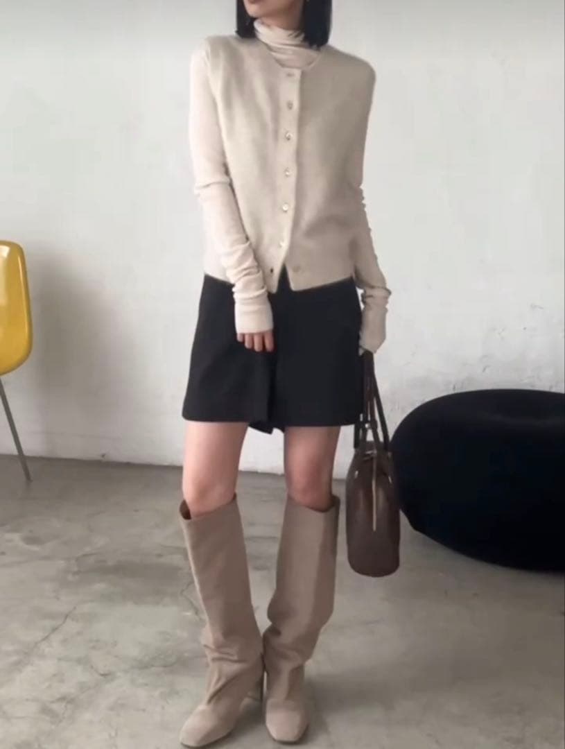 ノーブルnoble★ネップツイードショートパンツブラウンサイズ38