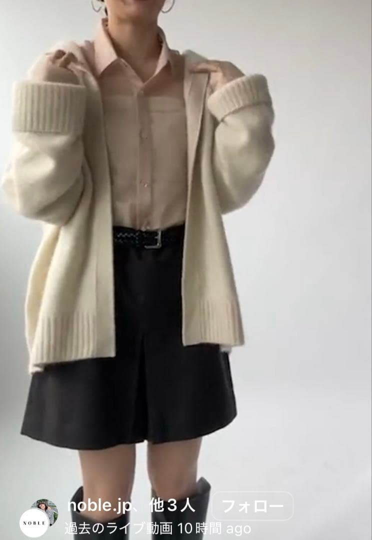 ノーブルnoble★ネップツイードショートパンツブラウンサイズ38