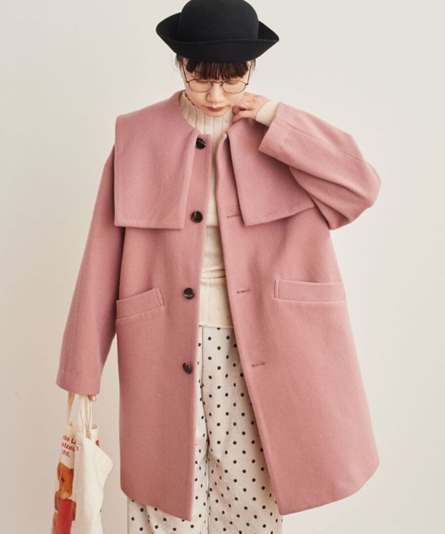 fig London　エアリアルパイル Lotta coat　ピンク
