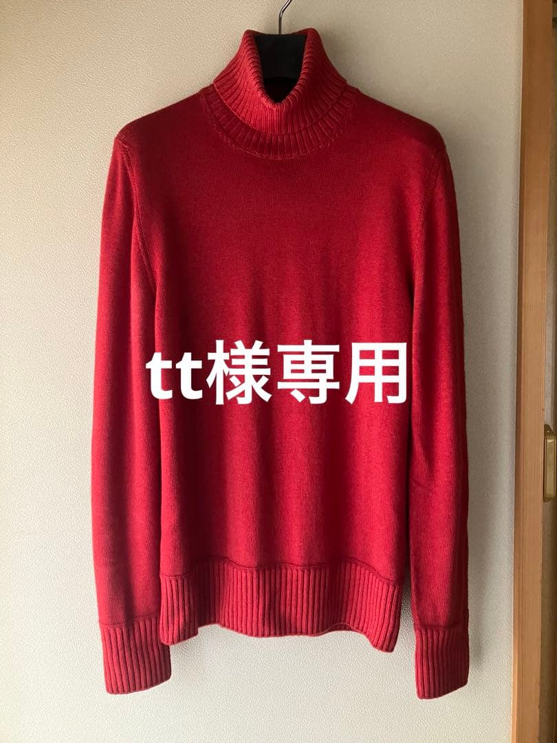 Drumohr ウール 8G タートルネックニット 後染め レッドブラウン 46