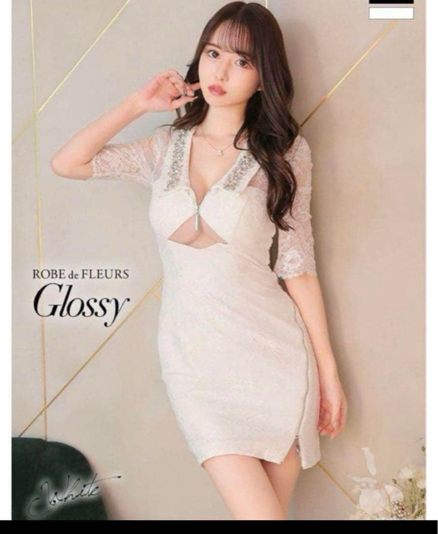 一度着用　ROBE de FLEURS グロッシー ナイトドレス