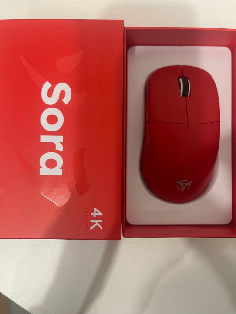 Sora 4K レッド ワイヤレスマウス 本体
