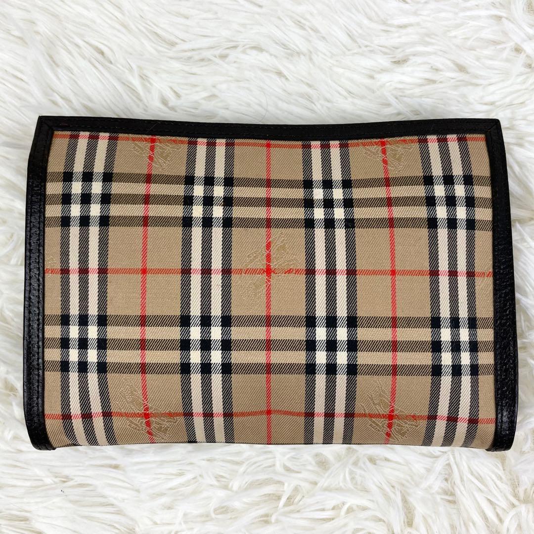 美品⭐️バーバリー ノバチェック シャドー ホースロゴ クラッチバッグ ポーチ金
