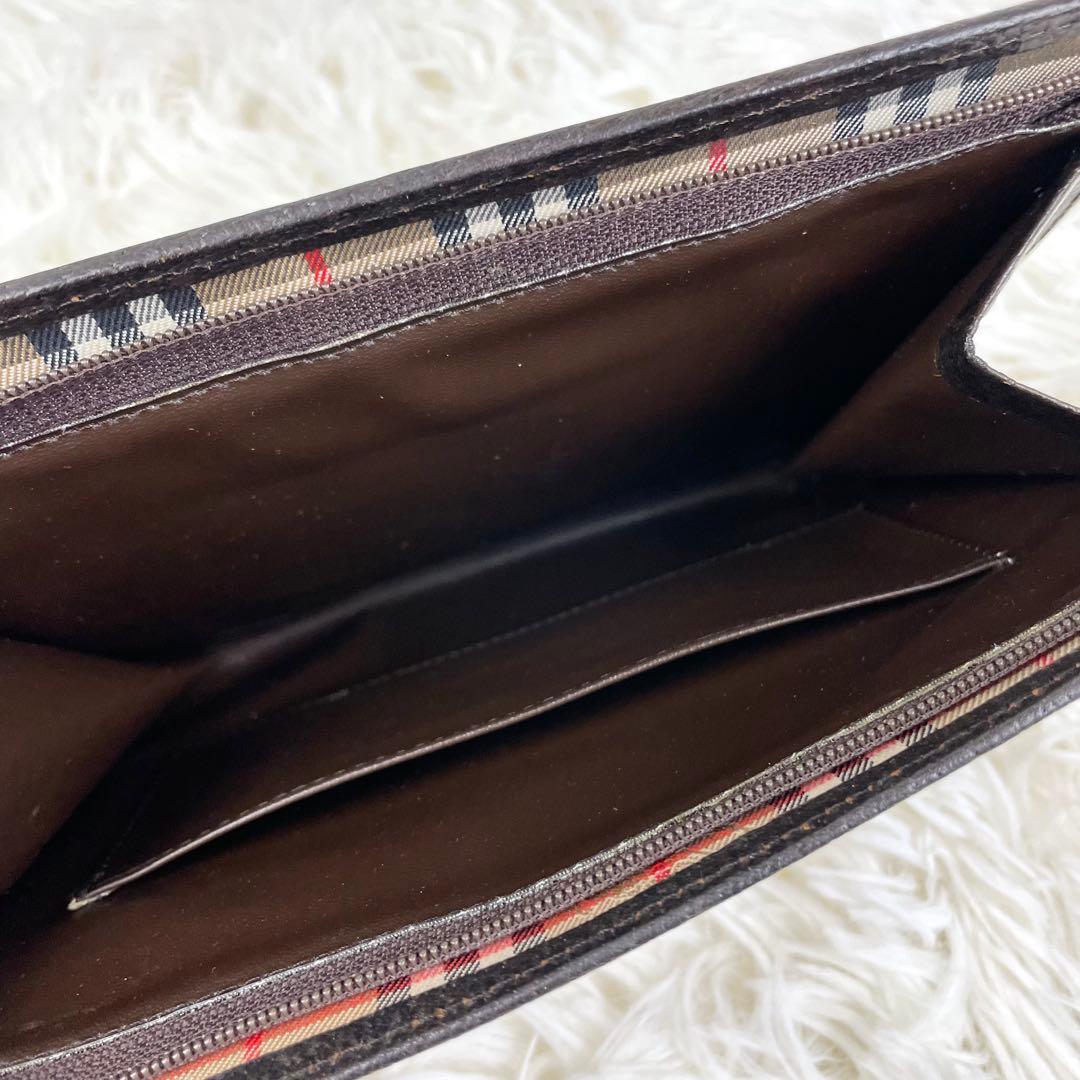 美品⭐️バーバリー ノバチェック シャドー ホースロゴ クラッチバッグ ポーチ金
