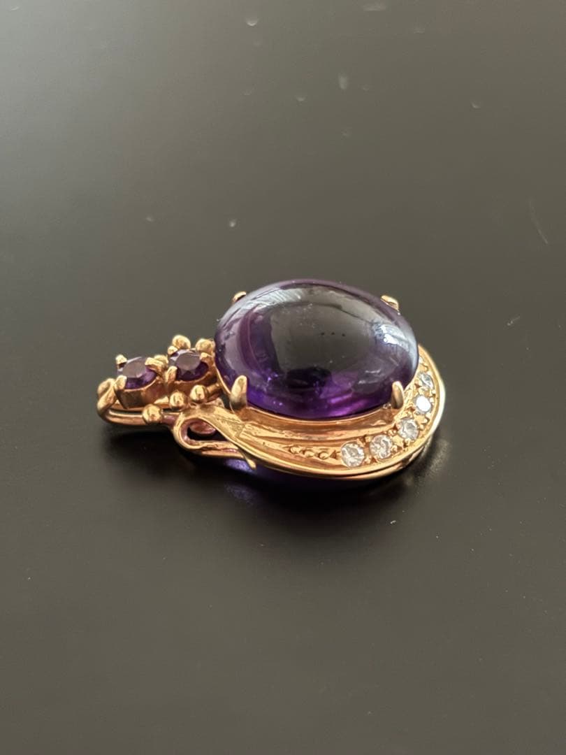 14Kゴールド アメジスト ペンダント型チャーム