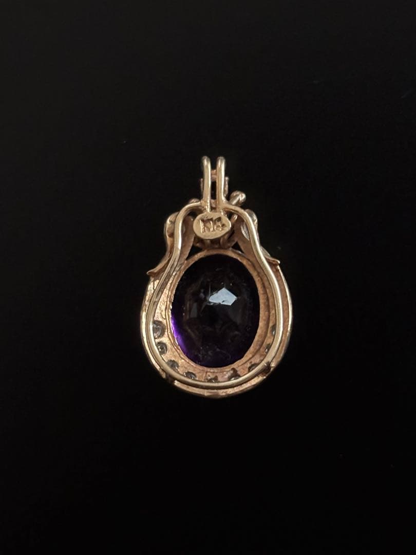 14Kゴールド アメジスト ペンダント型チャーム