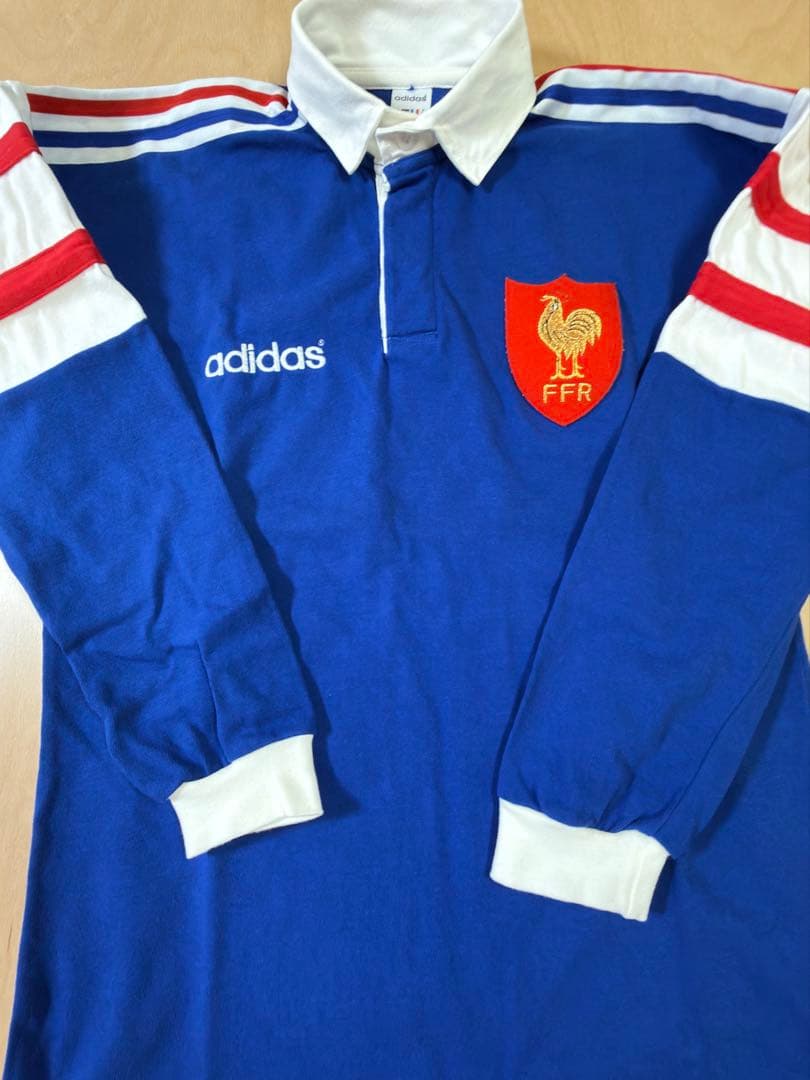極美品 アディダス フランス代表 ラガーシャツ ヴィンテージ 90s FFR