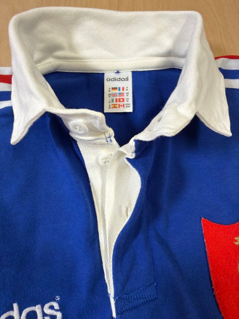 極美品 アディダス フランス代表 ラガーシャツ ヴィンテージ 90s FFR