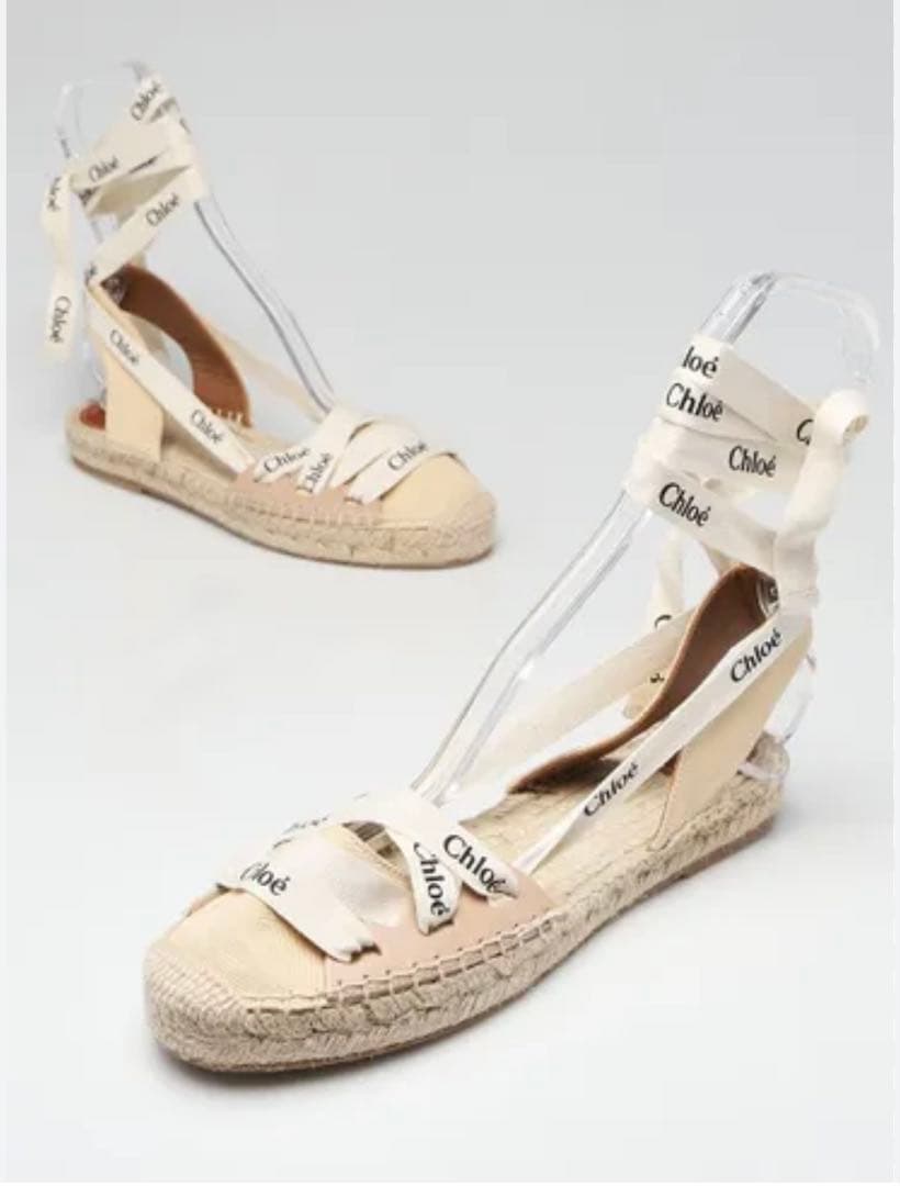 クロエ Chloe レースアップエスパ ドリーユフラット サンダル36