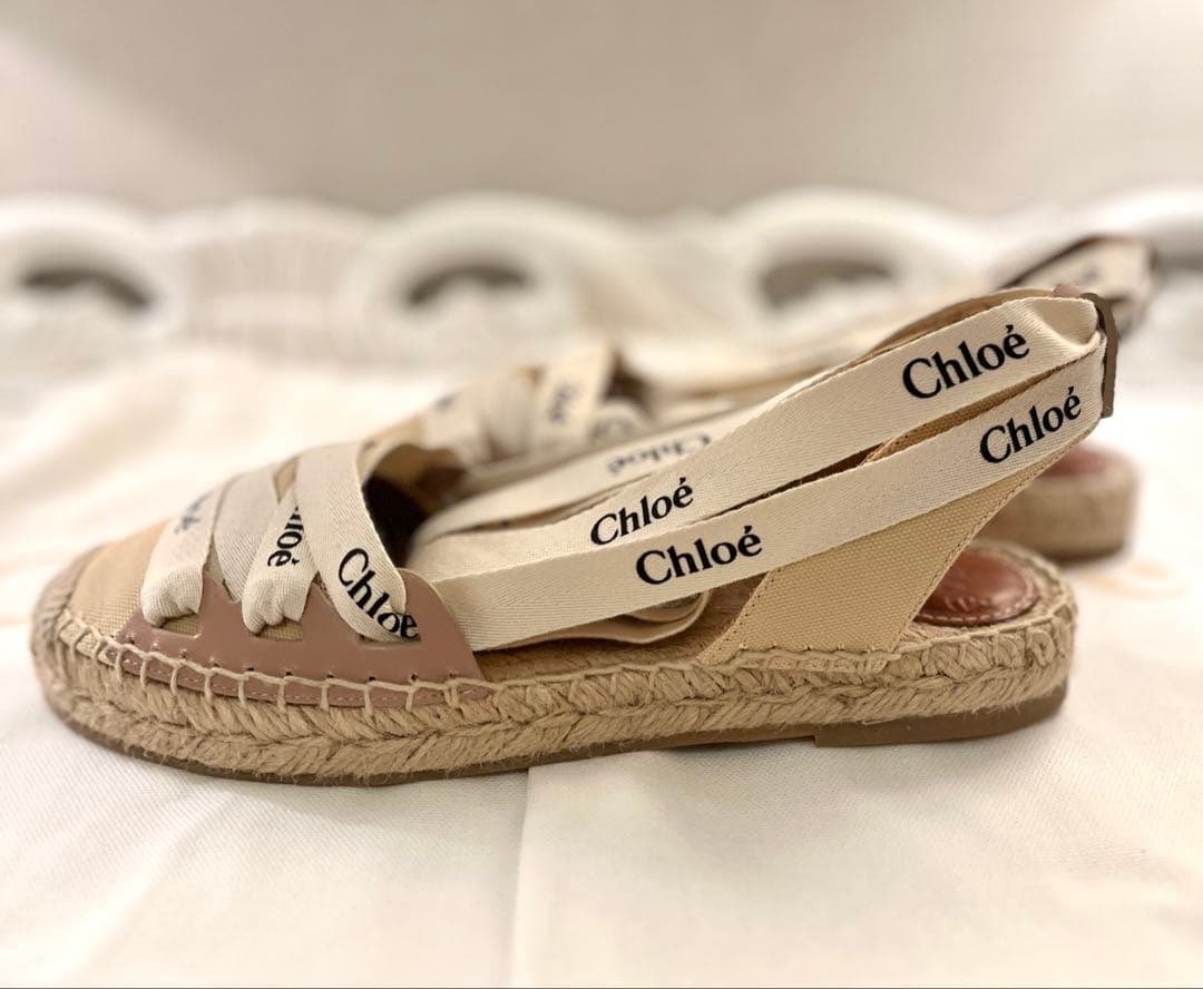 クロエ Chloe レースアップエスパ ドリーユフラット サンダル36