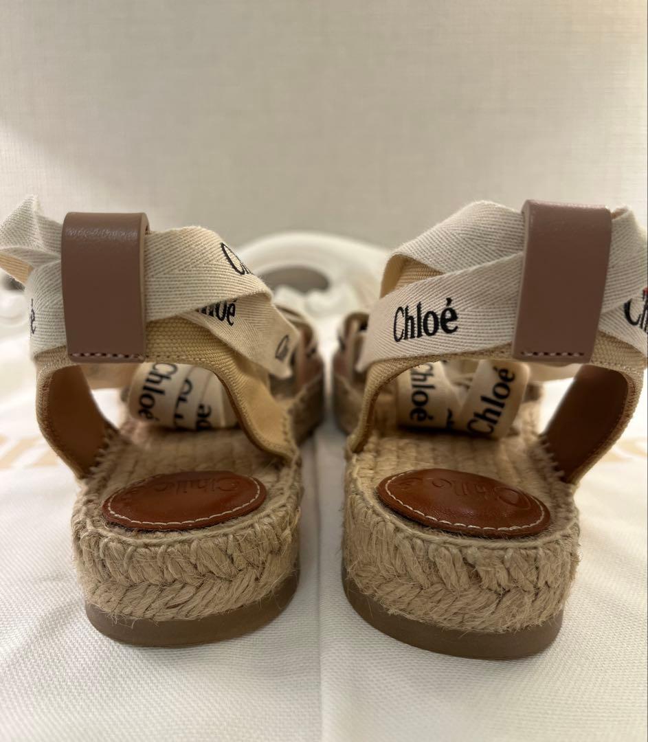 クロエ Chloe レースアップエスパ ドリーユフラット サンダル36