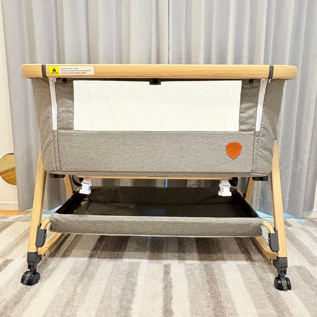 折りたたみ　ベビーベッド　HZDMJ グレー