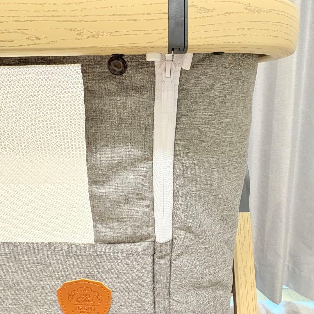 折りたたみ　ベビーベッド　HZDMJ グレー