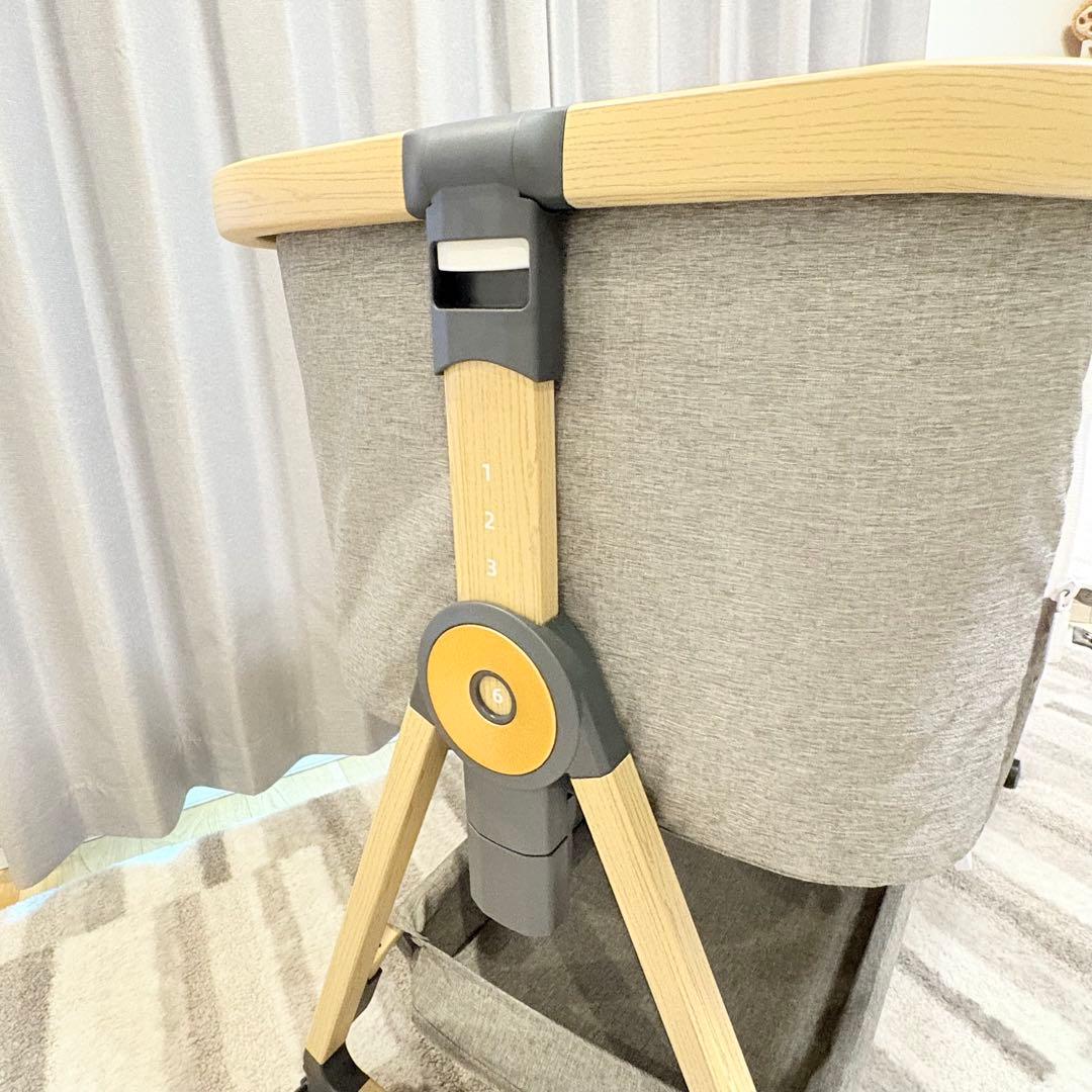 折りたたみ　ベビーベッド　HZDMJ グレー