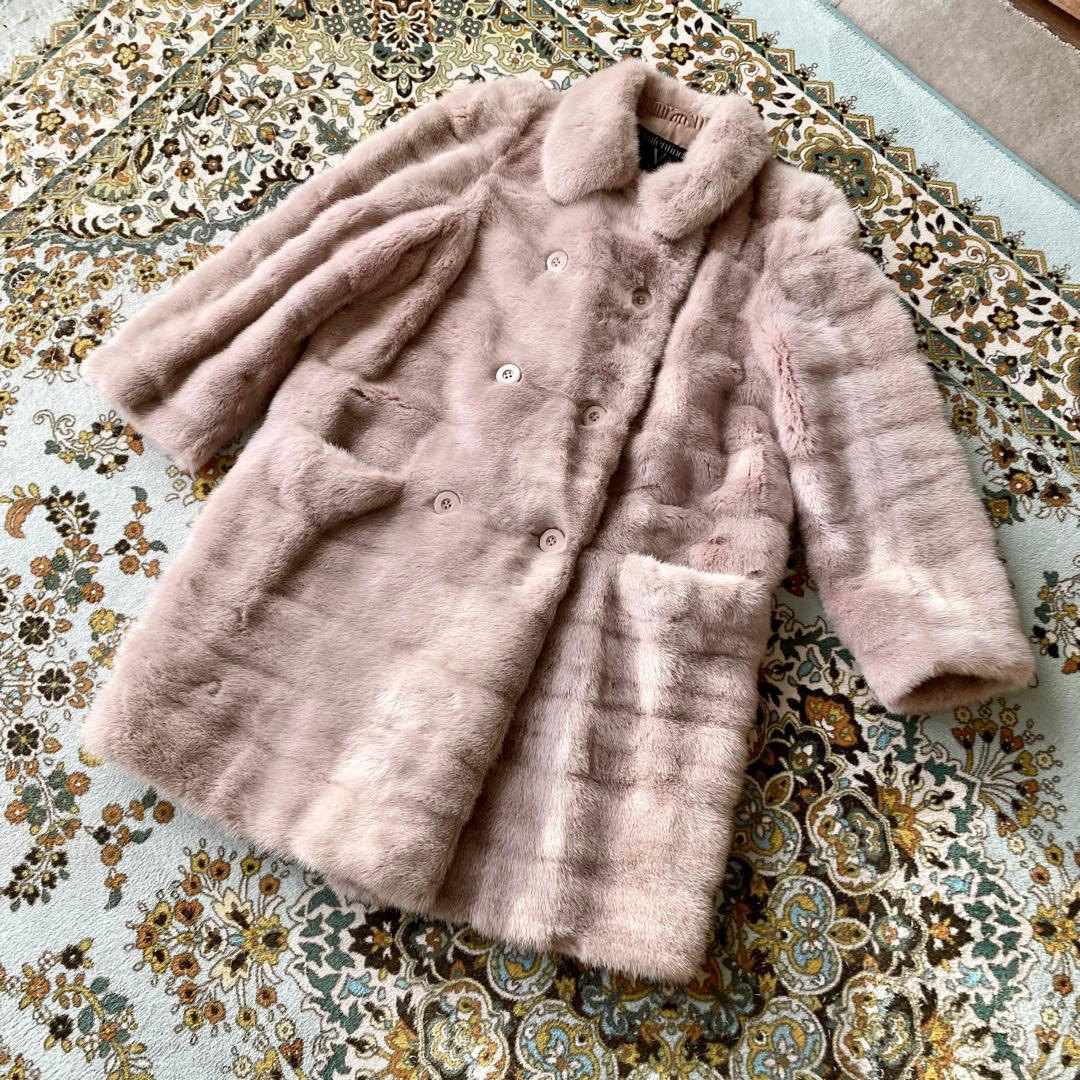エ*1様 SAGA MINK ミンク　コート　バレンチノ　ピンクベージ