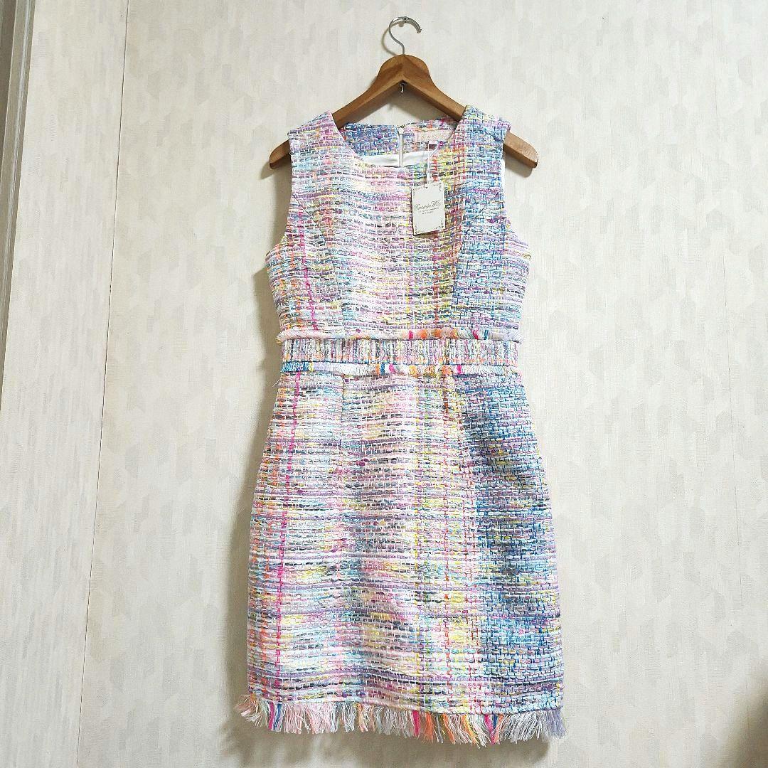 ⭐NA☆⭐エミリアウィズ　ミニワンピース　ツイードノースリーブドレス 　M