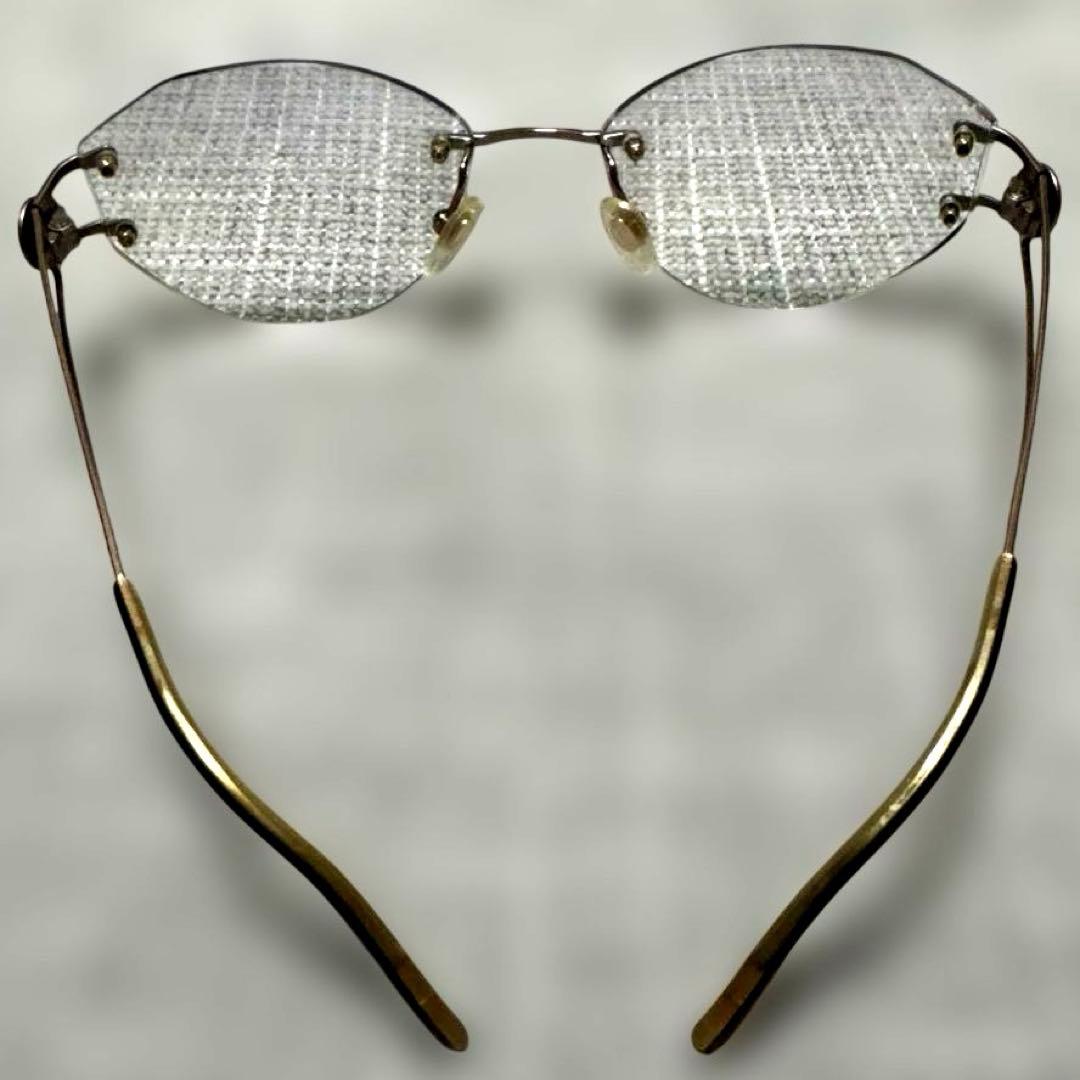 BVLGARIブルガリゴールドメタルフレームクリアレンズサングラス　レディース