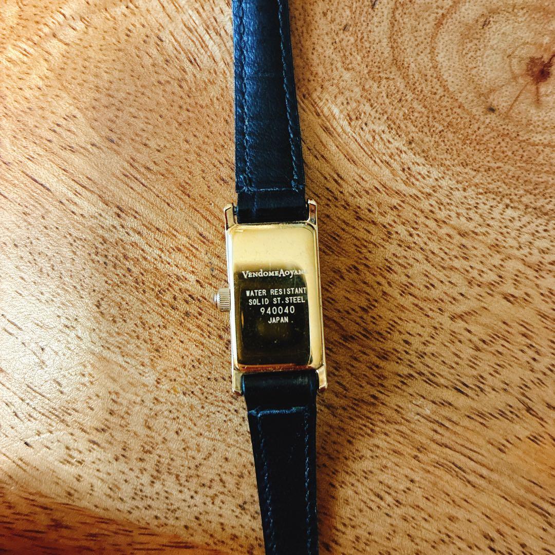 訳あり　ヴァンドーム青山　レクタングルウォッチ　ブラック　購入時59,400円