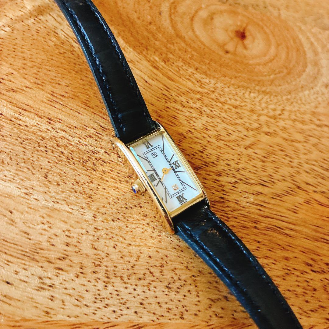 訳あり　ヴァンドーム青山　レクタングルウォッチ　ブラック　購入時59,400円