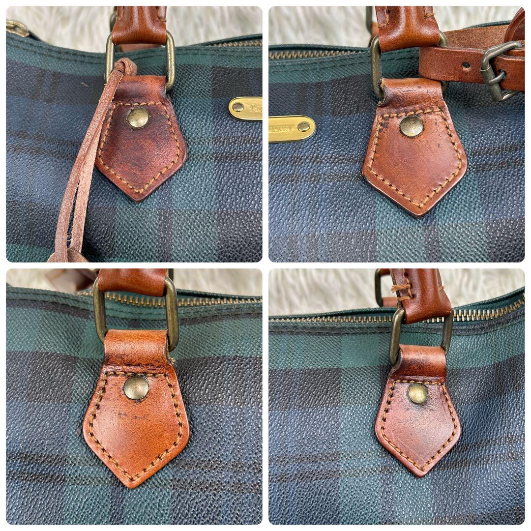 ✨美品 ポロラルフローレン ミニボストンバッグ PVC レザー チェック