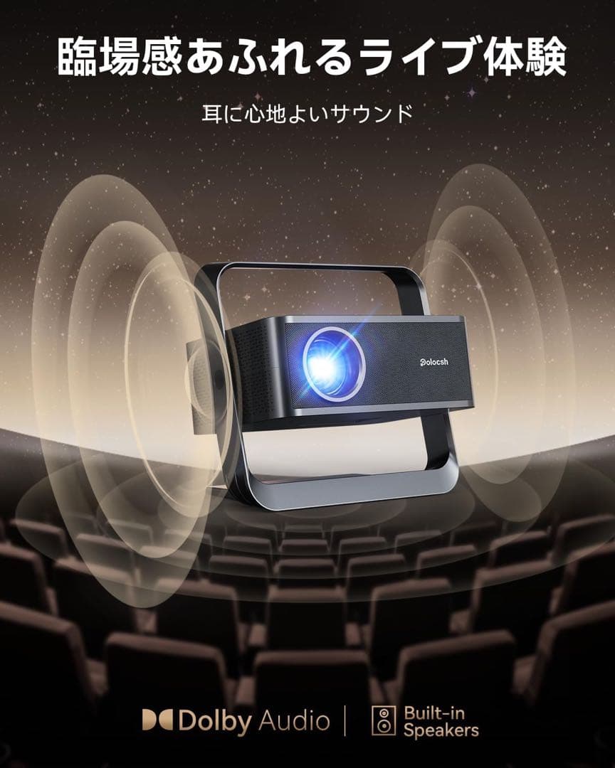 Polocshプロジェクター1080PNetflix公式ライセンス