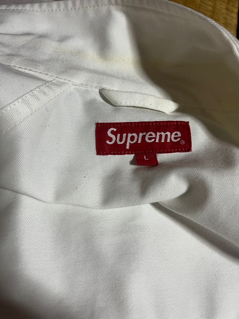 シュプリーム supreme カバーオール　白　バックプリント