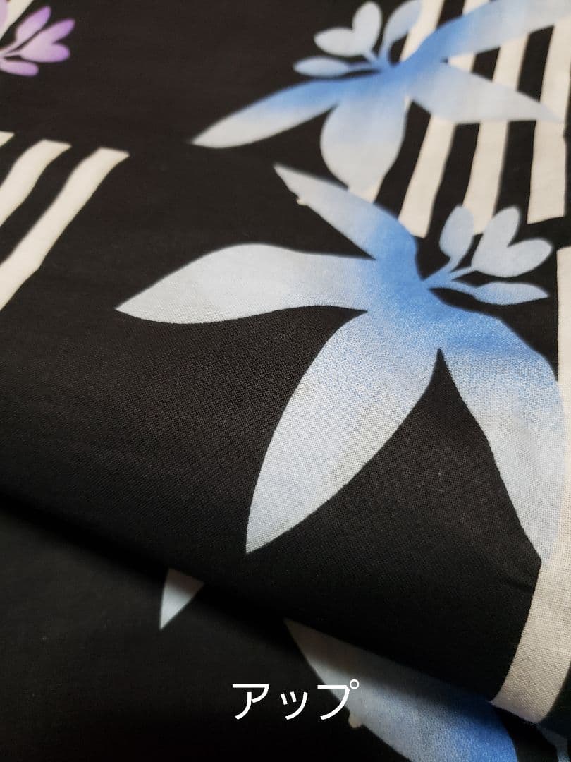 オール新品■粋モノトーン草木花模様大人浴衣，浴衣帯，帯留め付，大人浴衣４点セット