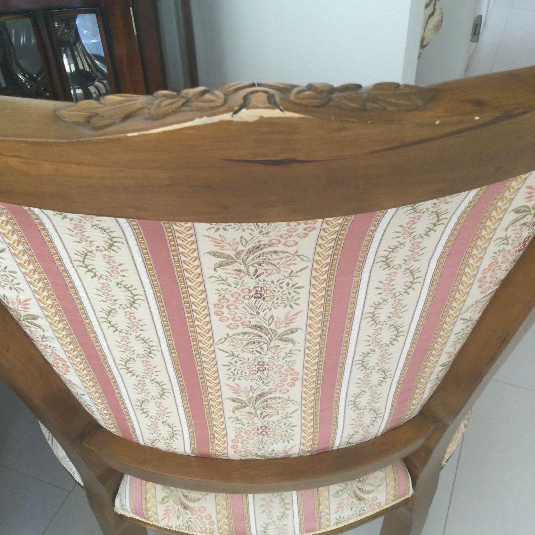 猫脚アームチェアー　　ロココ調肘掛けチェアー