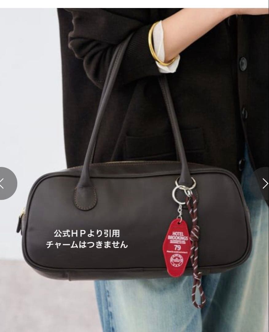 AULENTTI/ロングハンドルボストンバッグ　ブラウン