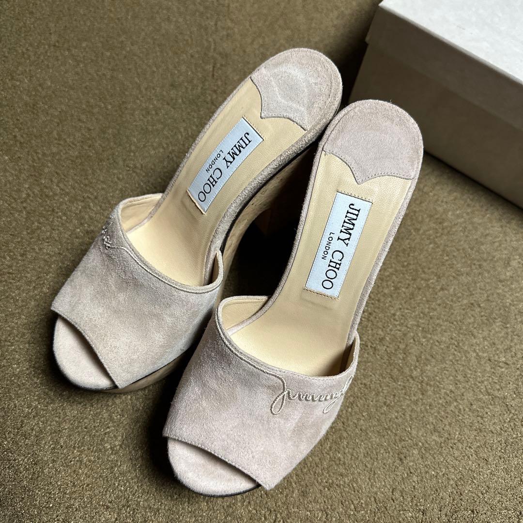 めっちゃかわJIMMY CHOO ベージュ スエード ミュール36