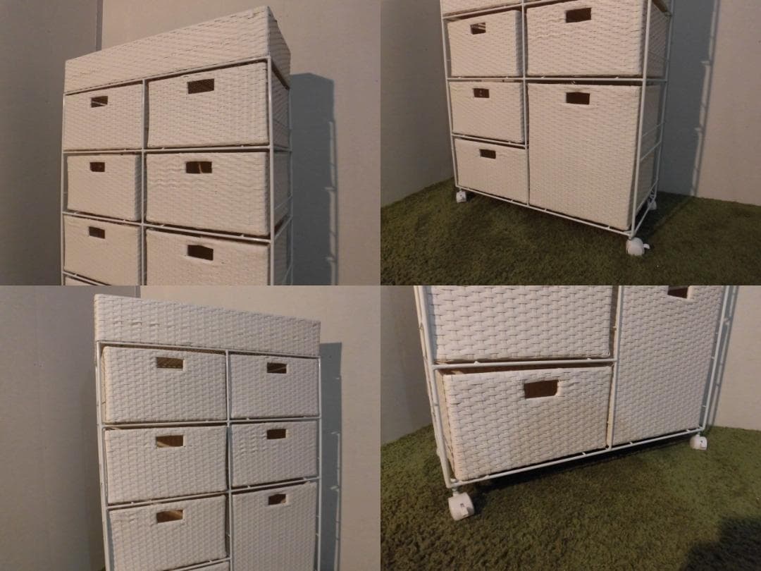 【全国一律送料無料・新品】ラタン風★サニタリー★ワイドランドリーチェスト