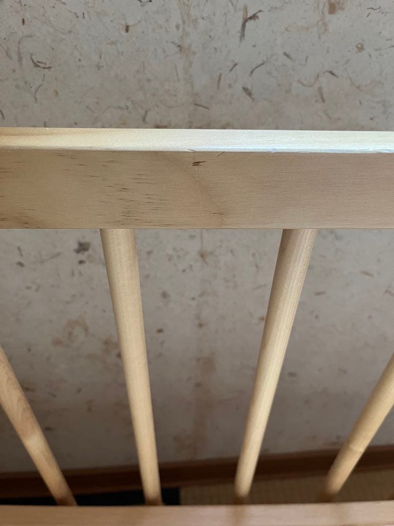 木製スラット式ベビーベッド キャスター付き