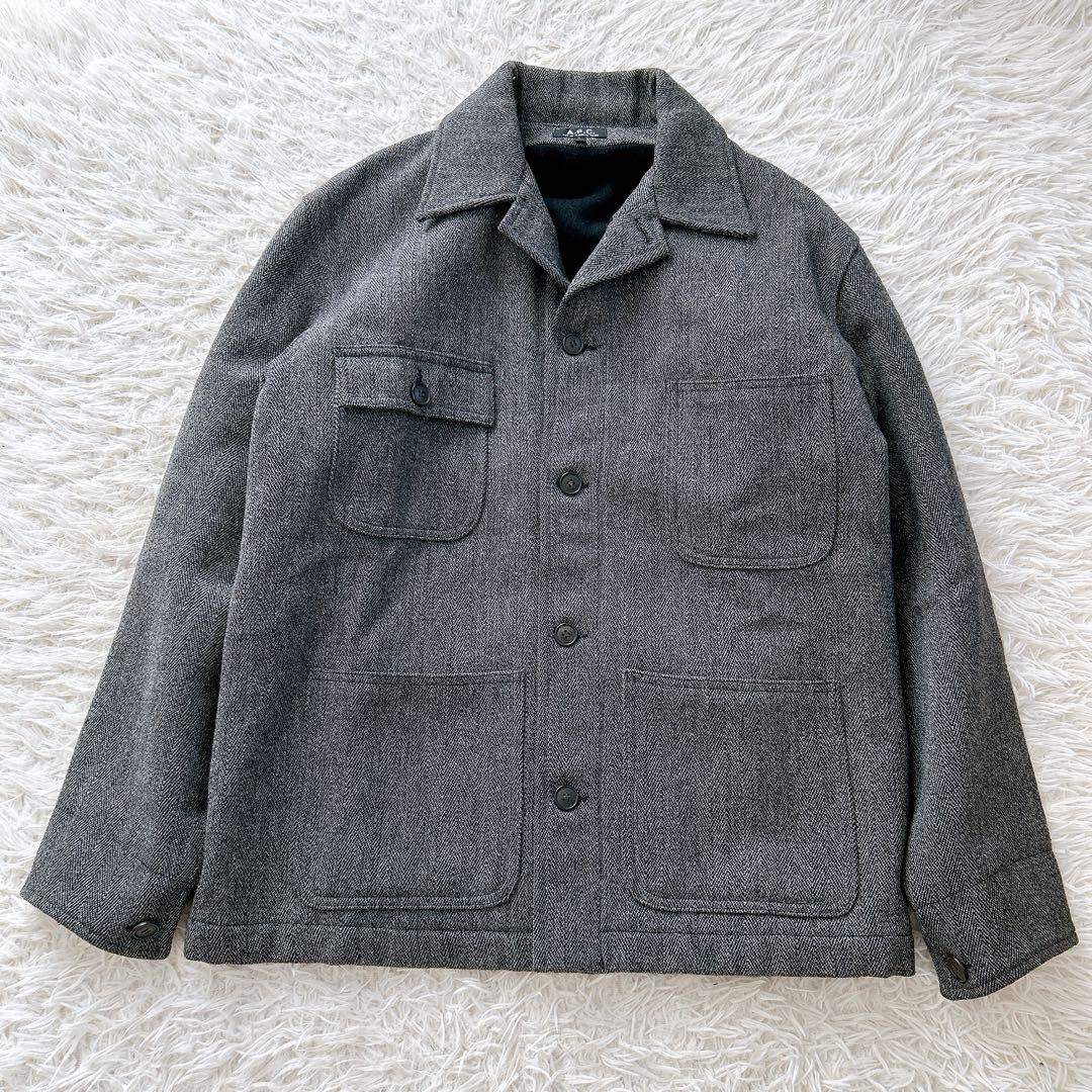 美品　A.P.C. ツイード　ワークジャケット フランス製 ヘリンボーン L相当