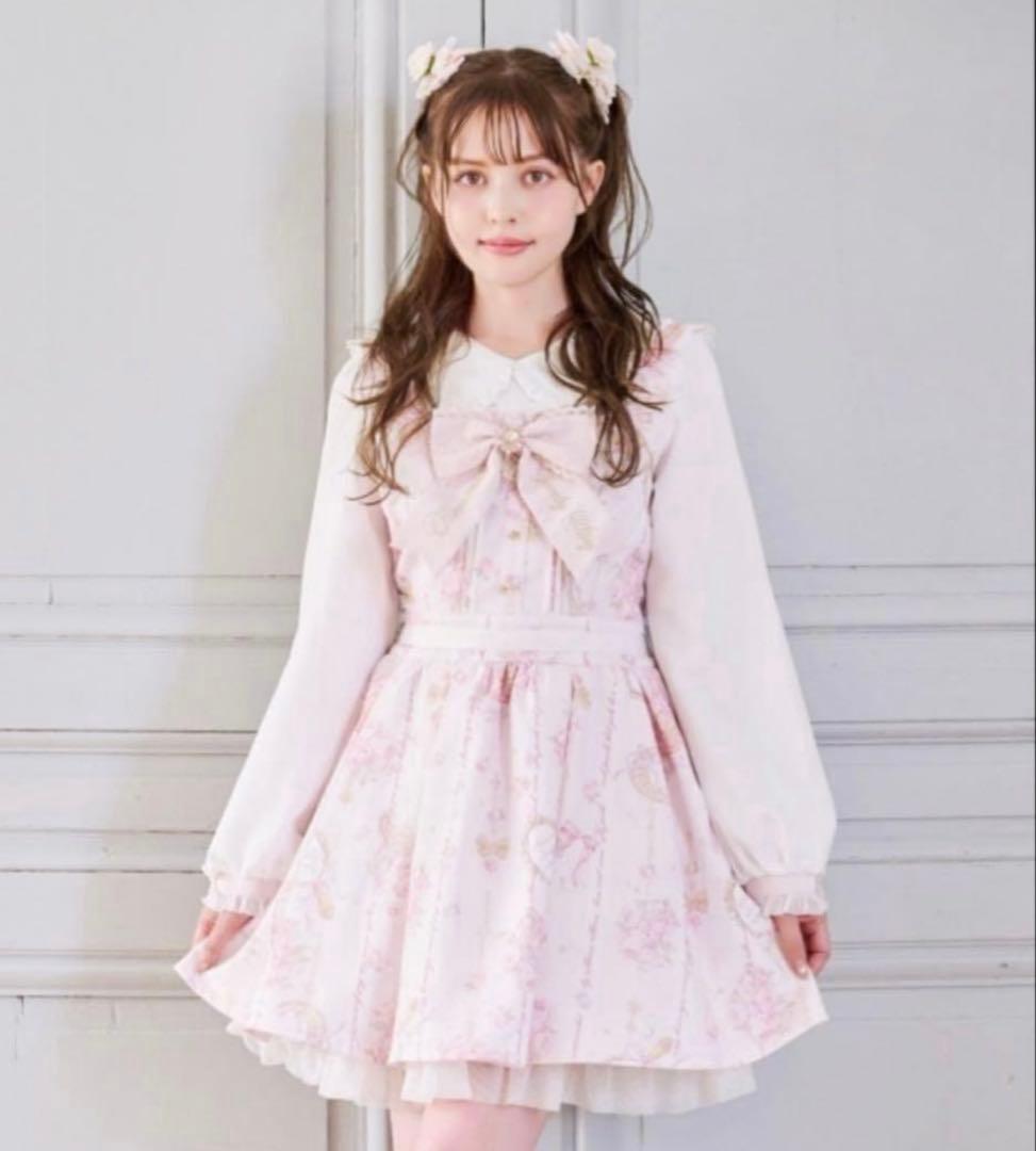 リズリサ LIZLISA ジュエリー柄ワンピース ピンク りずりさ レア