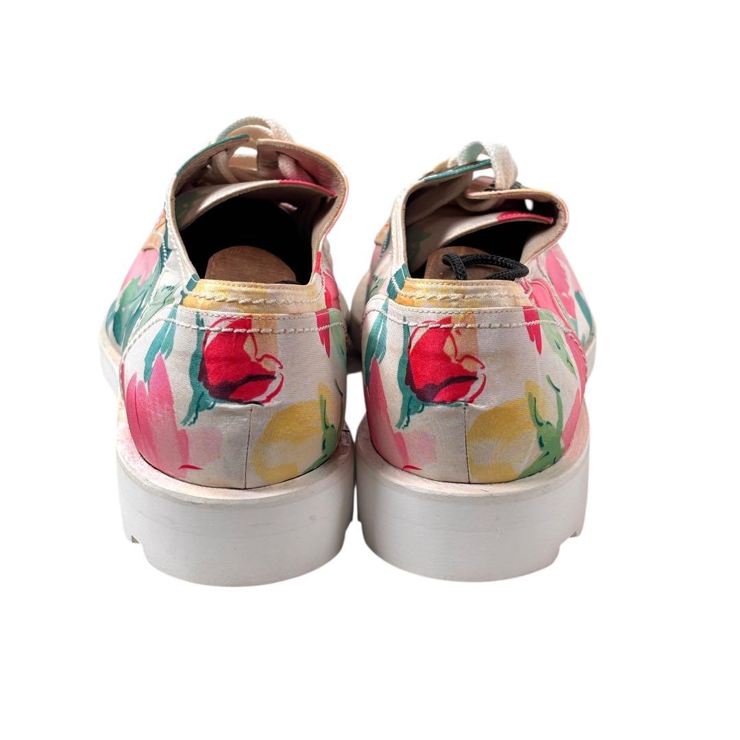 シャネル CHANELフラワー柄 レースアップシューズ 38 ※難あり