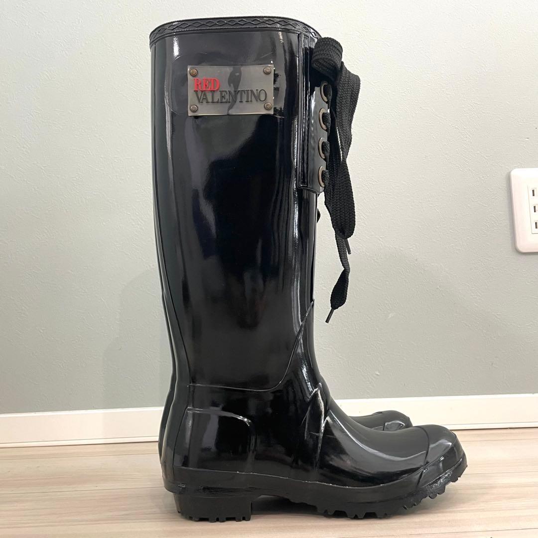 【極美品】レッドヴァレンティノ レインブーツ ブラック 37 箱付き
