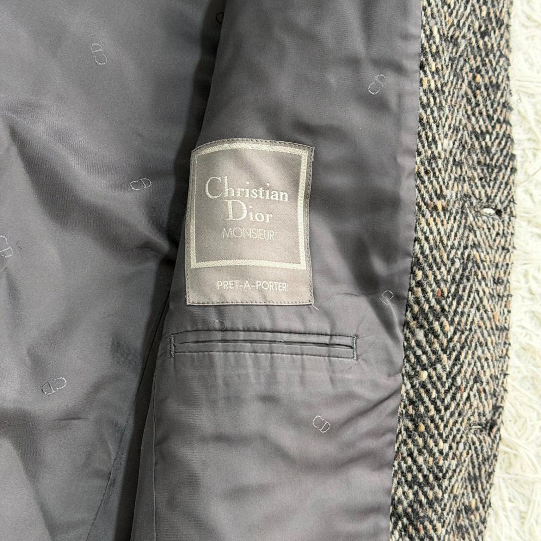 17794✨クリスチャンディオール ヘリンボーン ツイードジャケット ウール