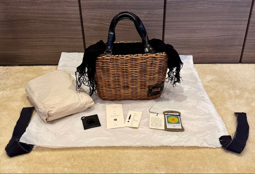 エバゴスe.ba.gos人気のトートバスケットレザーハンドル　ブラック　美品