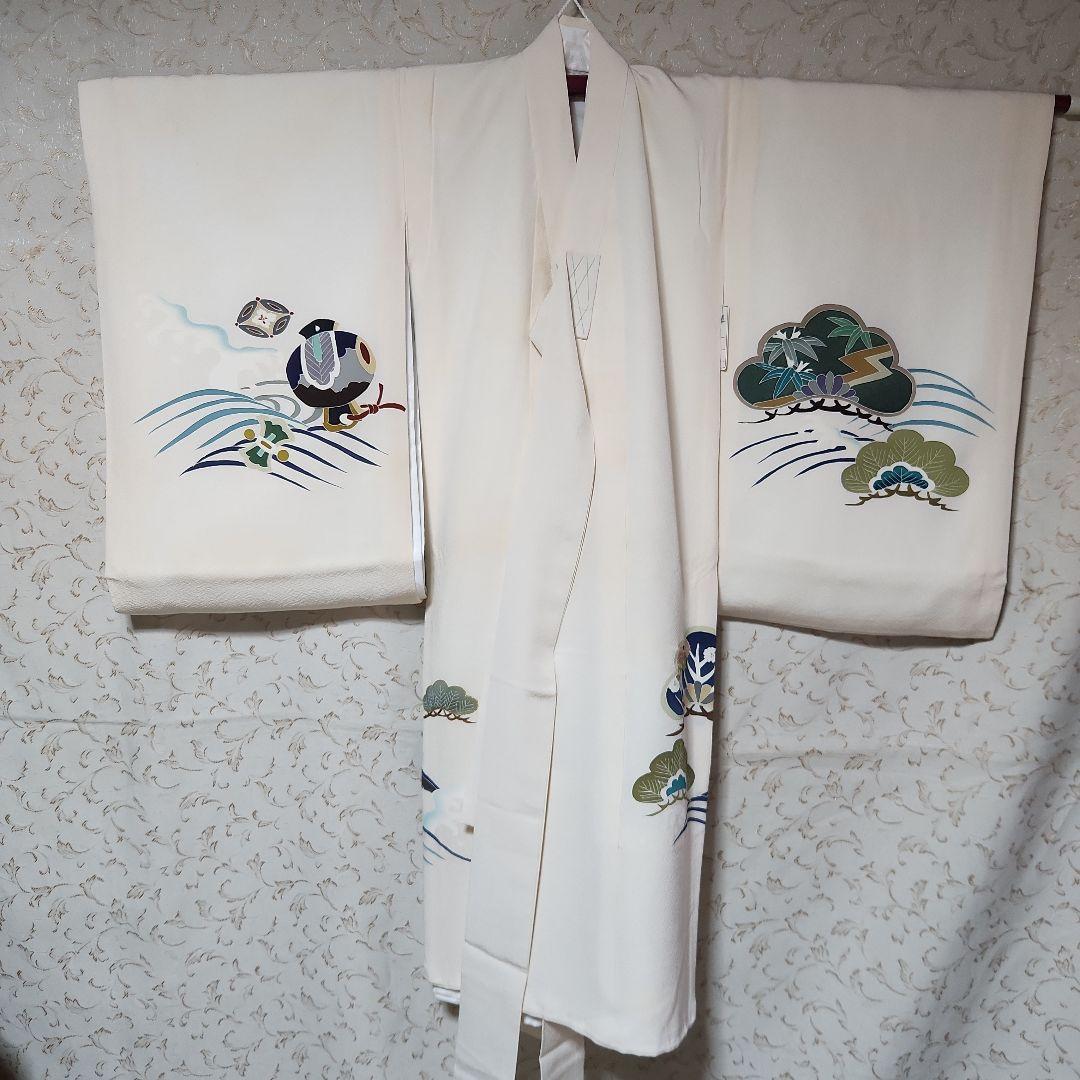 (ん)#8-013 正絹 男児 お宮参り きもの