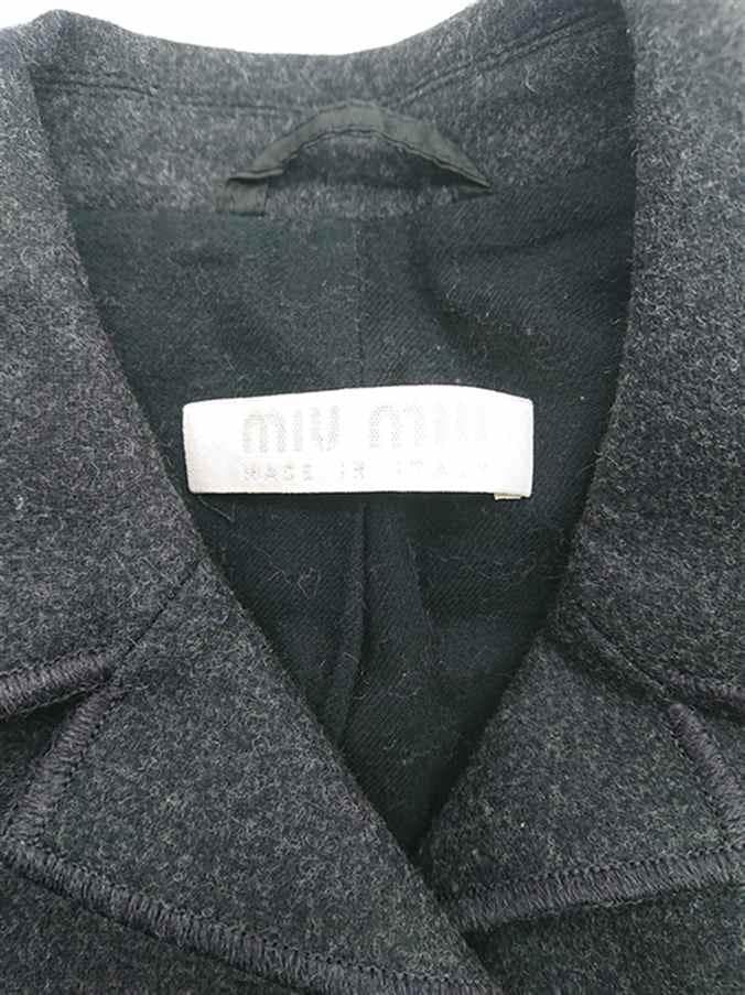 ■ミュウミュウ miumiu ウールジャケット 42 ブラック系 レディース
