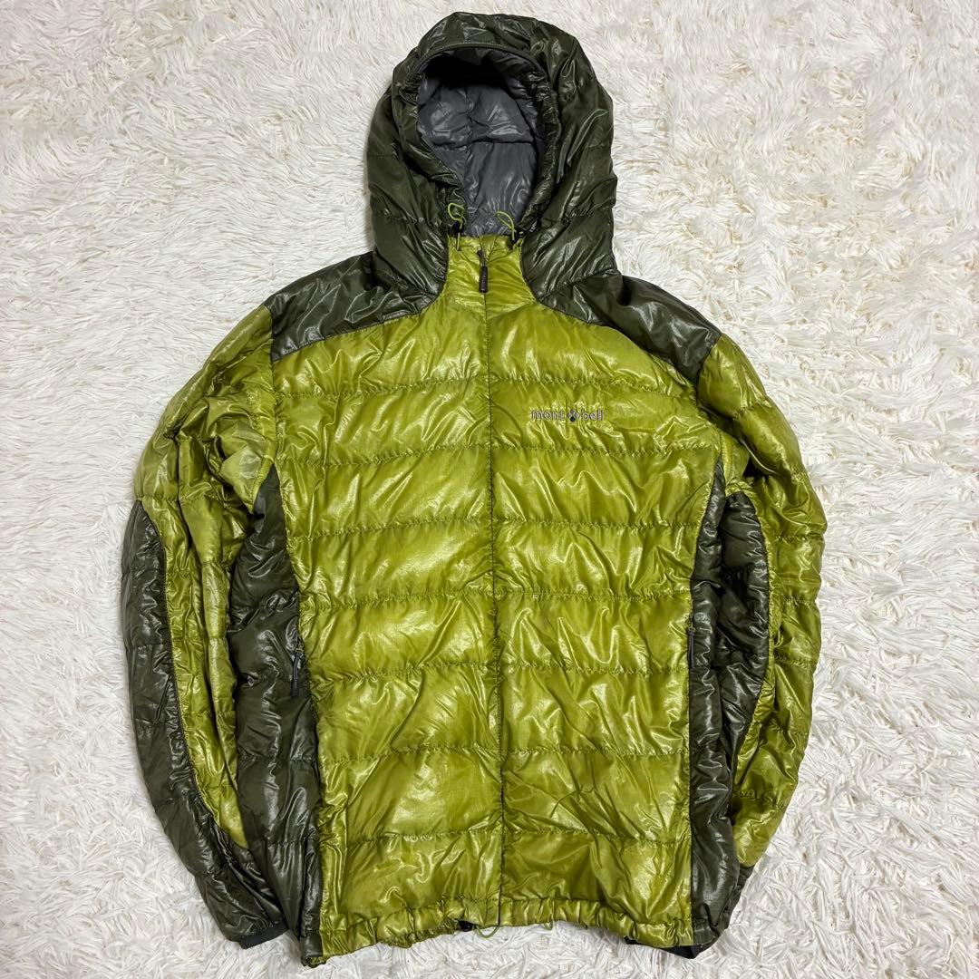 【人気カラー】　モンベル　U.Lダウンガイドパーカ　グリーン/緑　ドローコード