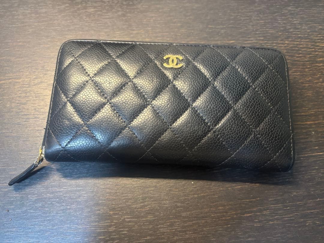 CHANEL シャネル　キャビアスキン　長財布　マトラッセ　正規品